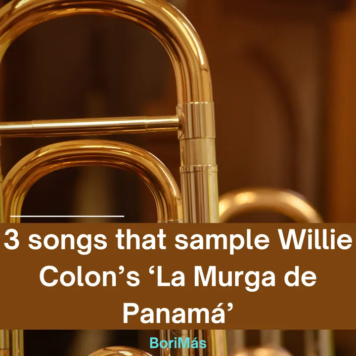 Parts of trombones are visible behind the article title. 